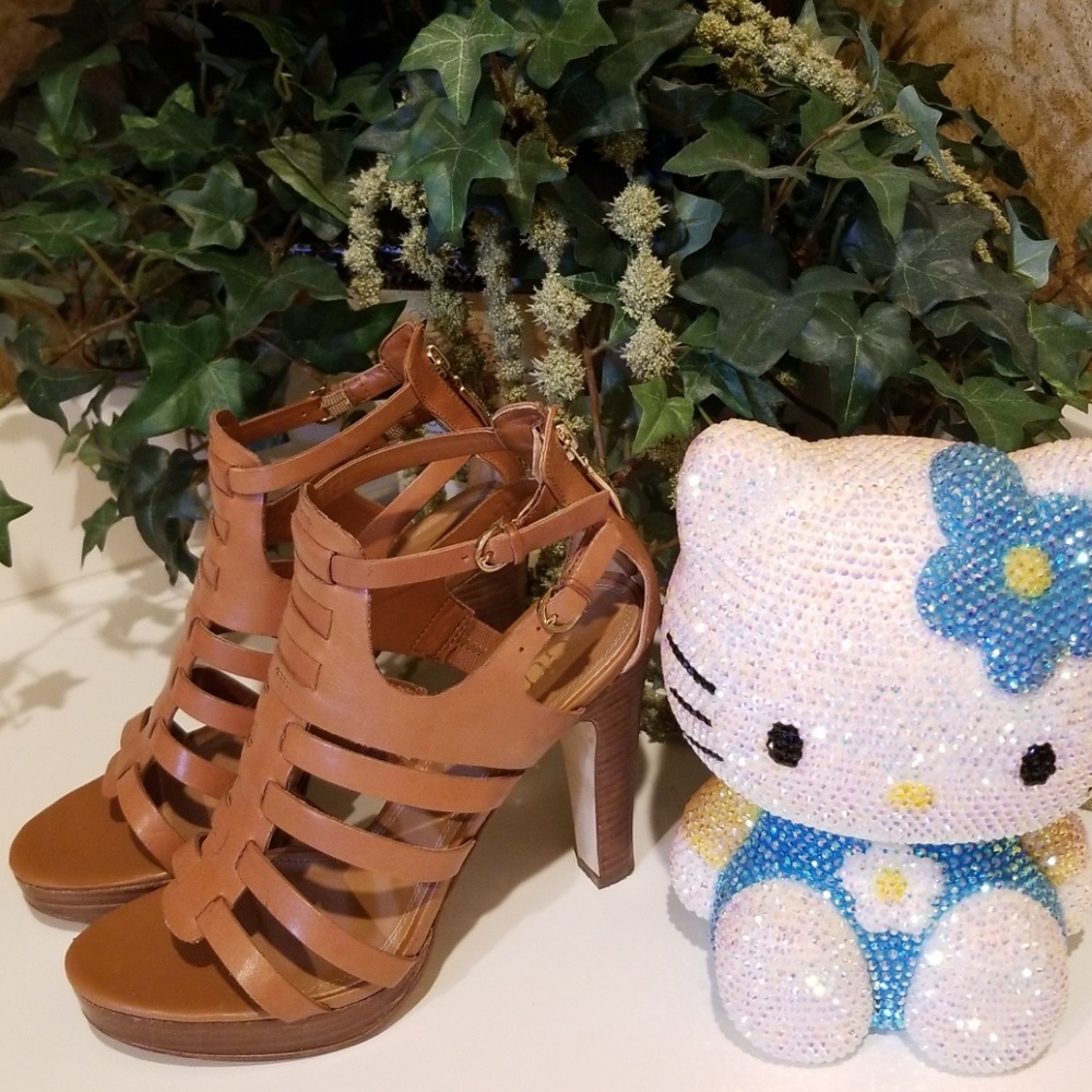 Guess Leather Strappy Platform Sandals